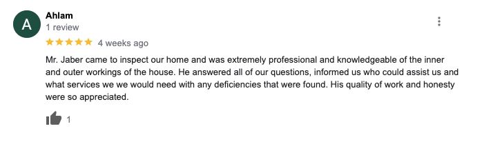 Screenshot of a five-star Google review from the original IRJ website