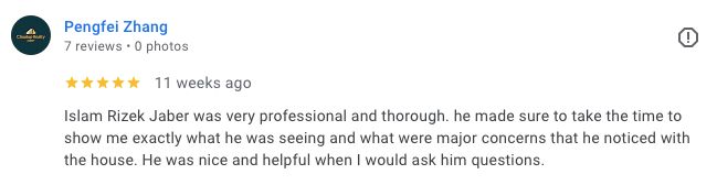 Screenshot of a five-star Google review from the original IRJ website